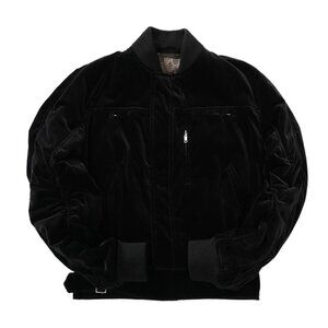 Haider Ackermann Black Velvet Motorcycle Jacket